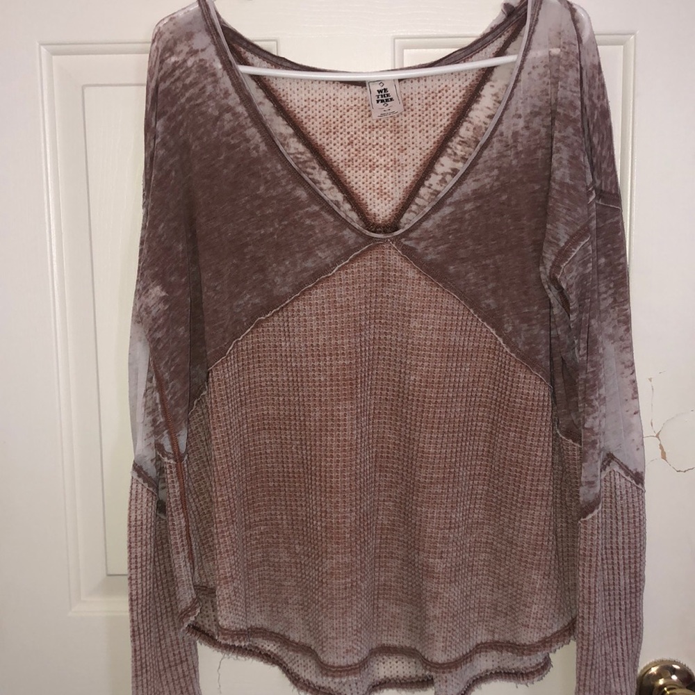 We the free burnt red free people top